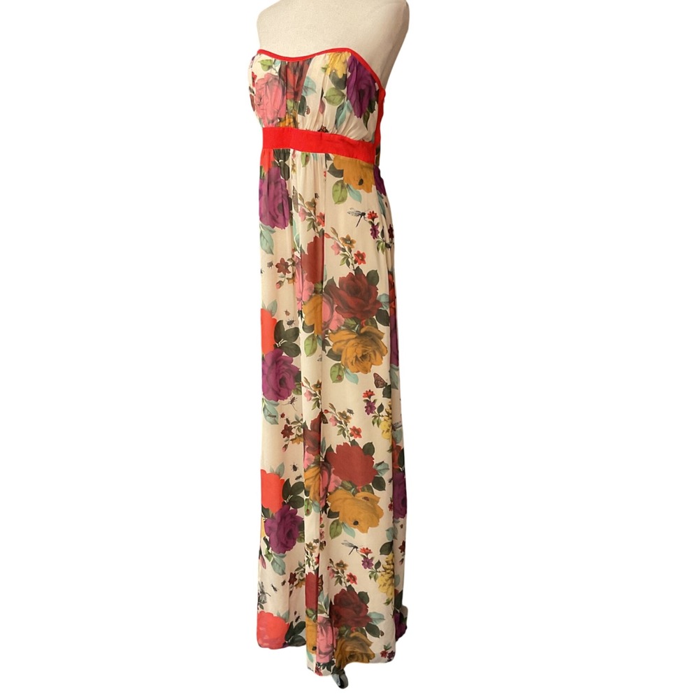 Ted Baker London Women's Floral Print Empire Waist Vibrant Maxi Dress Sz 10 NWT - Picture 4 of 14